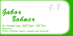 gabor bohmer business card